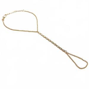 NEW GOLDFI women's diamond cut hand chain in gold